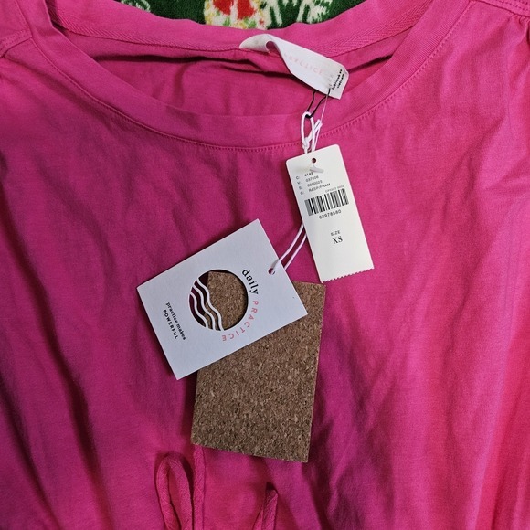 Anthropologie Daily Practice Hot Pink‎ Hi Low Hem Cotton Dress Sleeveless XS NWT - Picture 5 of 6